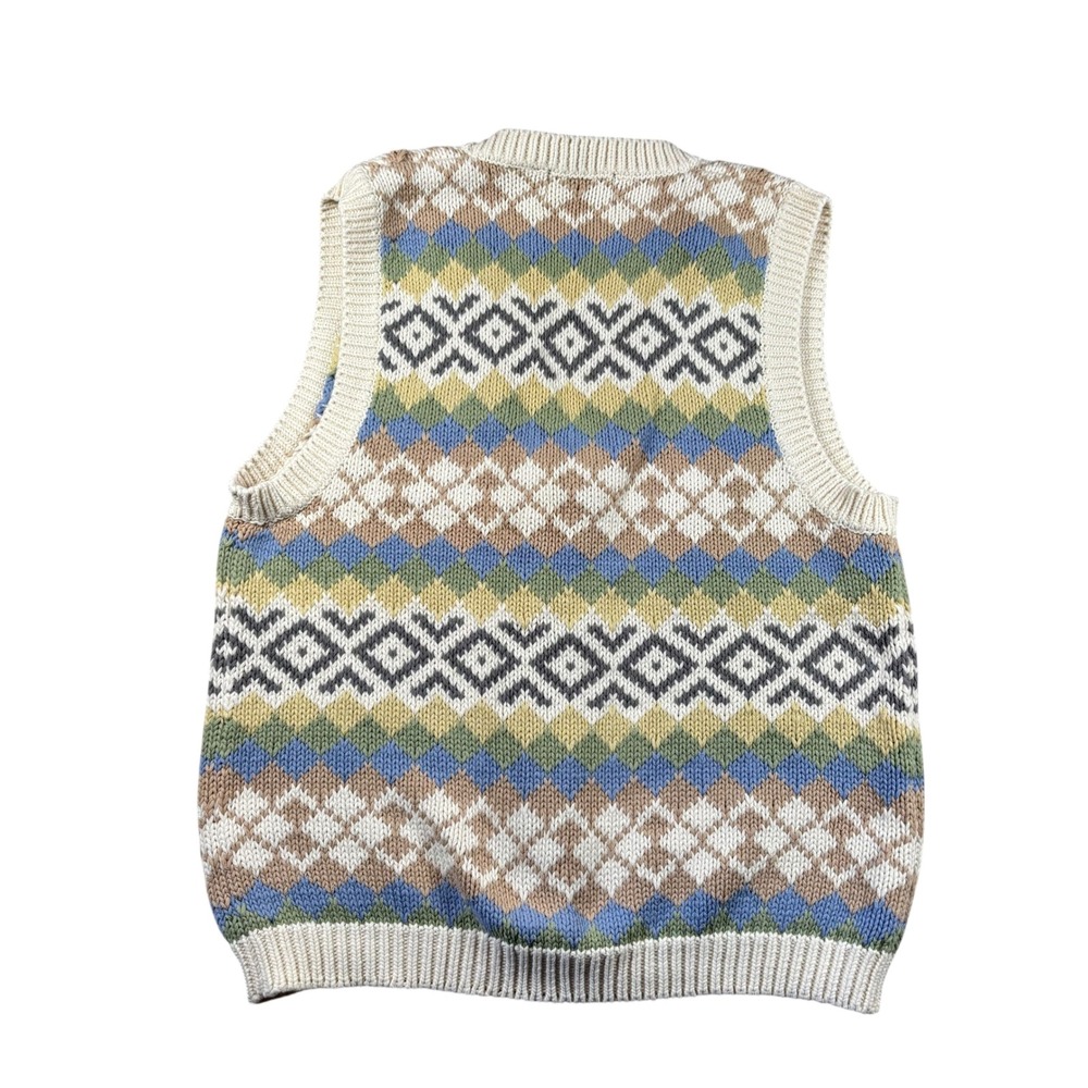 VTG Eddie Bauer Sweater Vest Women S Fair Isle Geometric Cottagecore Grandmacore - Picture 3 of 7